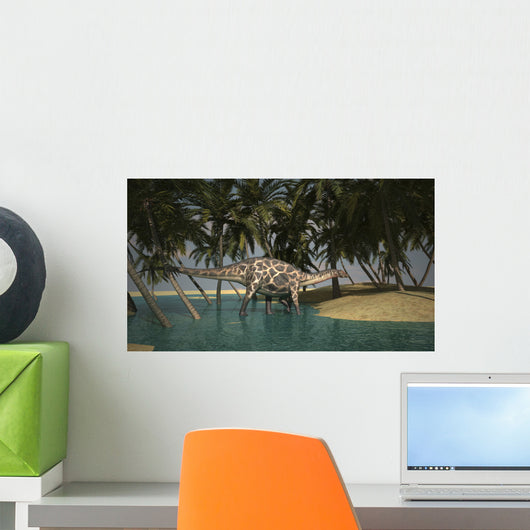 Dicraeosaurus Grazing Tropical Climate Wall Decal Design 2