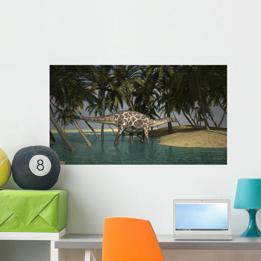 Dicraeosaurus Grazing Tropical Climate Wall Decal Design 2