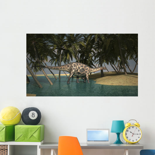 Dicraeosaurus Grazing Tropical Climate Wall Decal Design 2