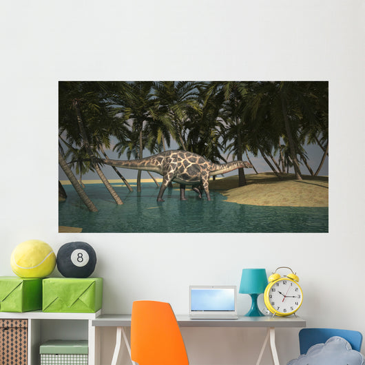 Dicraeosaurus Grazing Tropical Climate Wall Decal Design 2