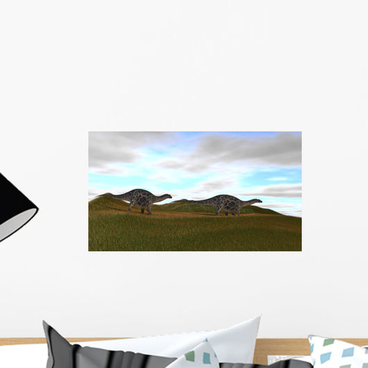 Two Dicraeosaurus Walking across Wall Decal
