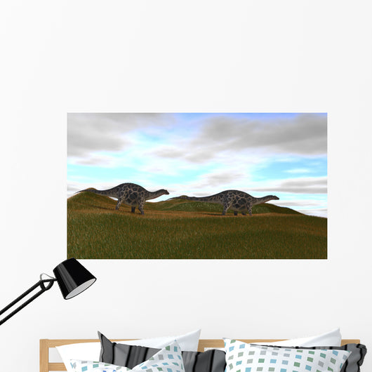 Two Dicraeosaurus Walking across Wall Decal