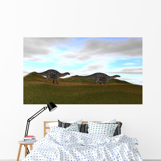 Two Dicraeosaurus Walking across Wall Decal
