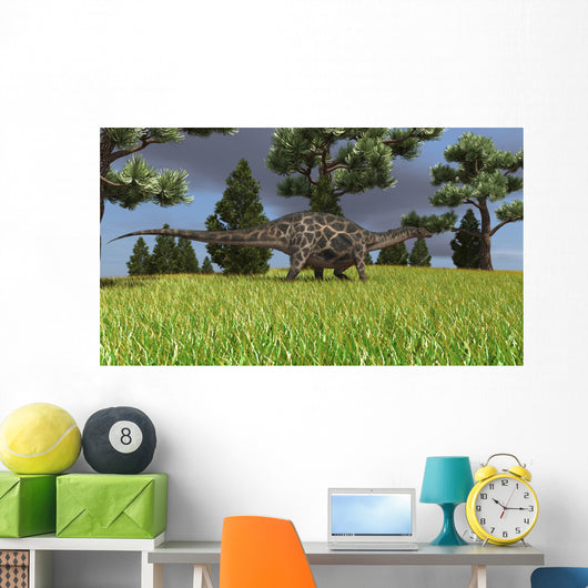 Dicraeosaurus Walking across Open Wall Decal Design 5