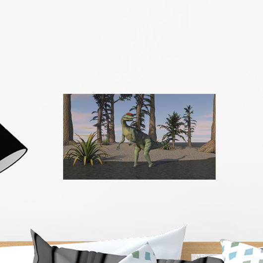 Dilophosaurus Standing Shallow Water Wall Decal