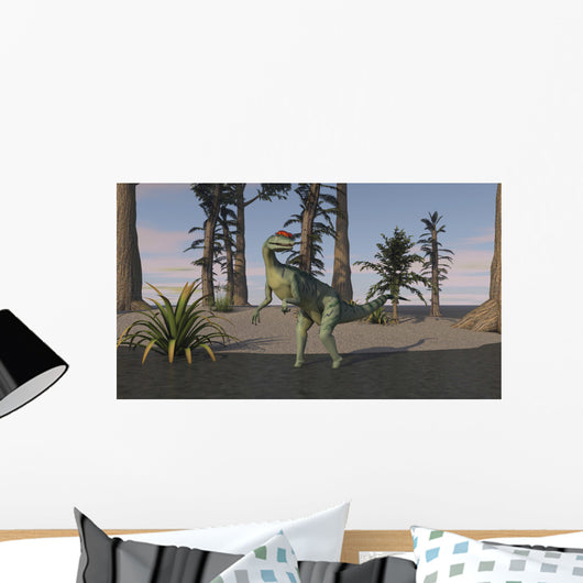 Dilophosaurus Standing Shallow Water Wall Decal