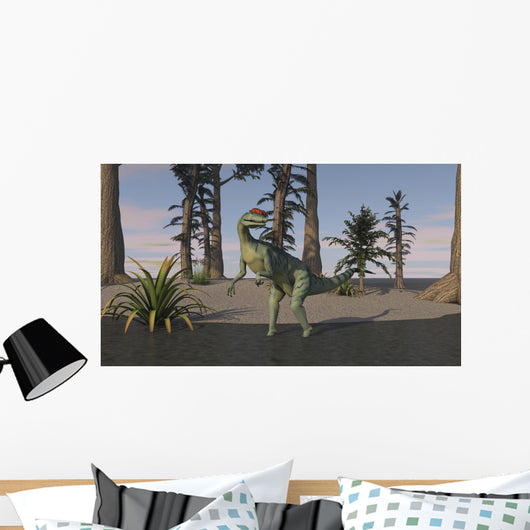 Dilophosaurus Standing Shallow Water Wall Decal