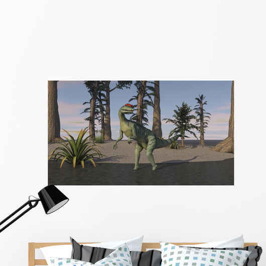 Dilophosaurus Standing Shallow Water Wall Decal