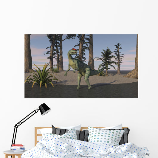 Dilophosaurus Standing Shallow Water Wall Decal