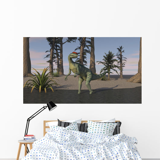 Dilophosaurus Standing Shallow Water Wall Decal