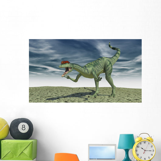 Dilophosaurus Hunting Open Desert Wall Decal