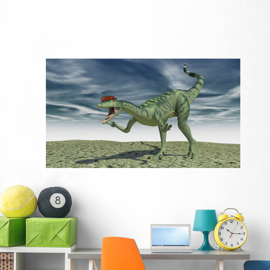 Dilophosaurus Hunting Open Desert Wall Decal