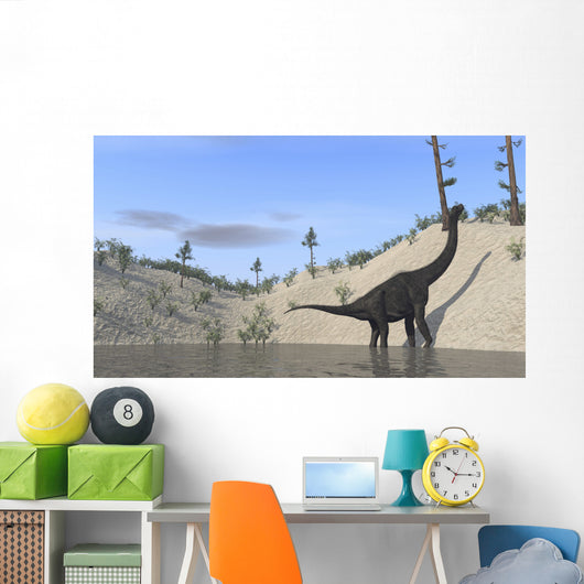 Large Brachiosaurus Standing Lake Wall Decal Design 2