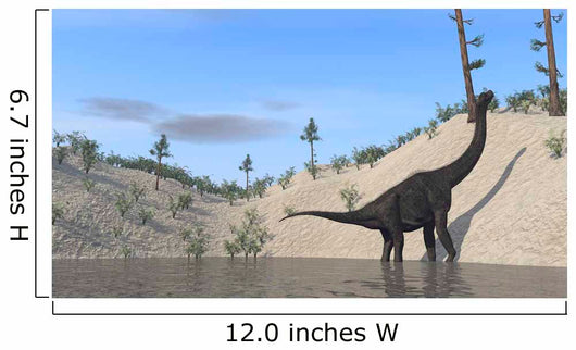 Large Brachiosaurus Standing Lake Wall Decal Design 2