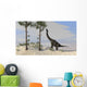 Large Brachiosaurus Grazing Tall Wall Decal