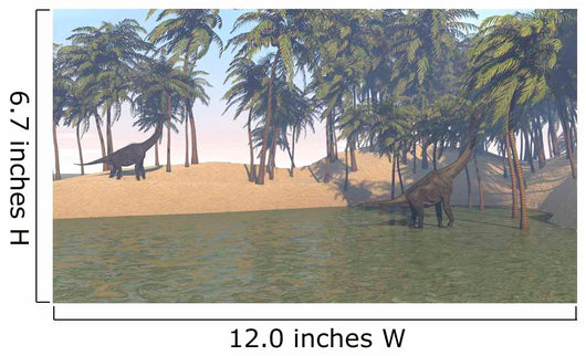 Large Brachiosaurus Grazing Tropical Wall Decal Design 3