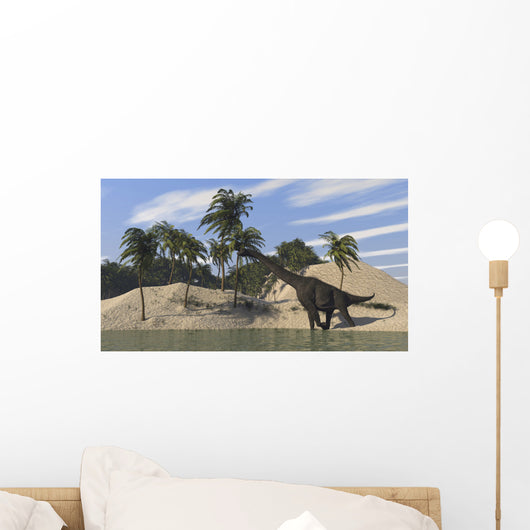 Large Brachiosaurus Walking along Wall Decal Design 2