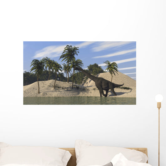 Large Brachiosaurus Walking along Wall Decal Design 2