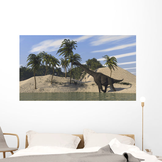 Large Brachiosaurus Walking along Wall Decal Design 2