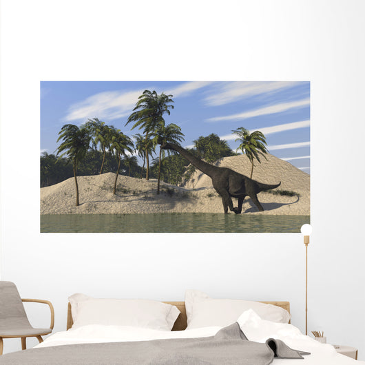 Large Brachiosaurus Walking along Wall Decal Design 2