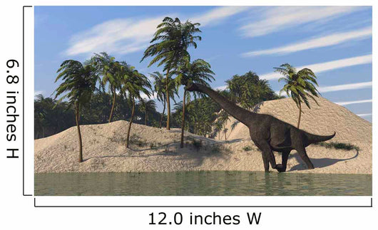 Large Brachiosaurus Walking along Wall Decal Design 2