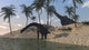 Two Large Brachiosaurus Grazing Wall Decal Design 3
