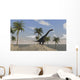 Large Brachiosaurus Roaming Tropical Wall Decal Design 2