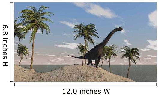 Large Brachiosaurus Roaming Tropical Wall Decal Design 2