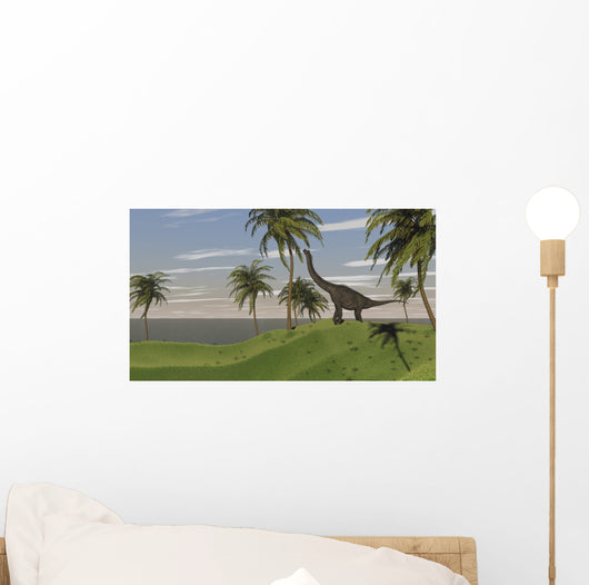 Large Brachiosaurus Grazing Wall Decal Design 5