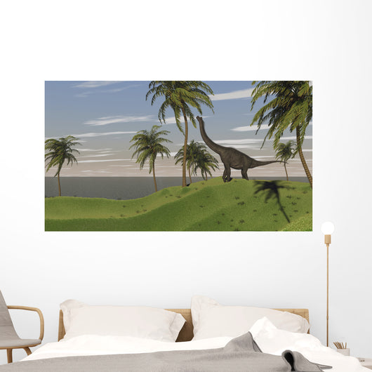 Large Brachiosaurus Grazing Wall Decal Design 5