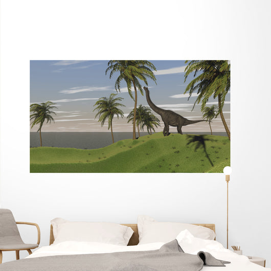 Large Brachiosaurus Grazing Wall Decal Design 5