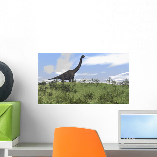 Large Brachiosaurus Grazing Open Wall Decal