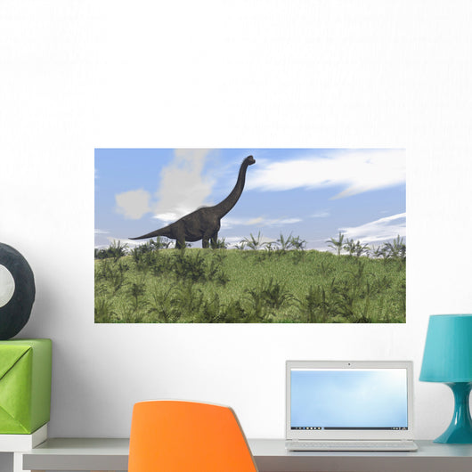 Large Brachiosaurus Grazing Open Wall Decal