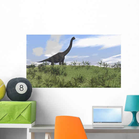 Large Brachiosaurus Grazing Open Wall Decal