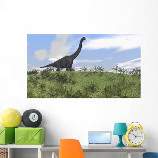 Large Brachiosaurus Grazing Open Wall Decal
