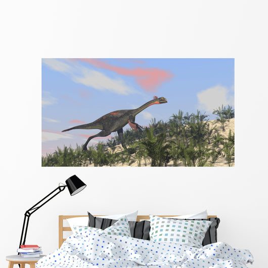 Gigantoraptor Running up Hill Wall Decal
