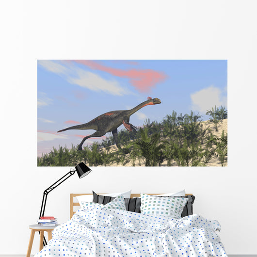 Gigantoraptor Running up Hill Wall Decal