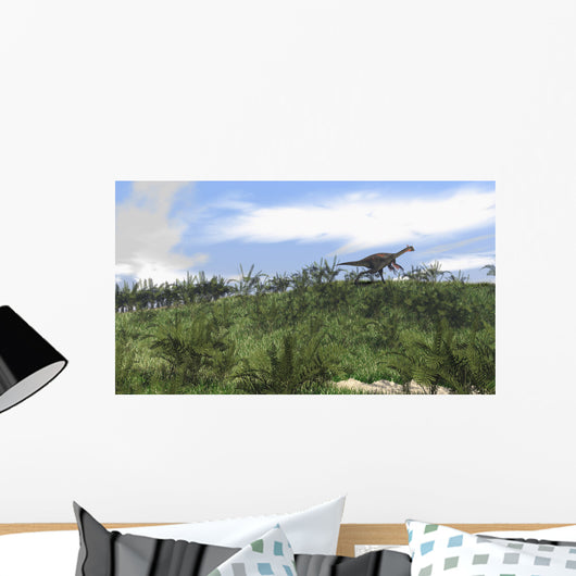 Gigantoraptor Running across Open Wall Decal Design 3