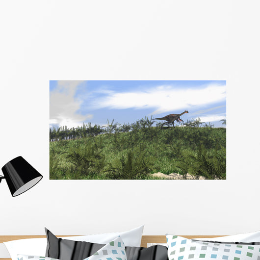 Gigantoraptor Running across Open Wall Decal Design 3