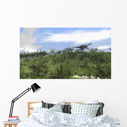 Gigantoraptor Running across Open Wall Decal Design 3
