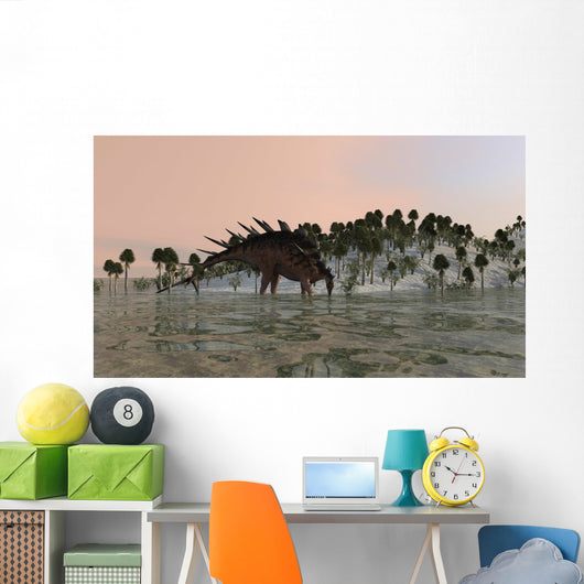 Kentrosaurus Drinking from Prehistoric Wall Decal