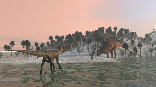 Utahraptor Hunting Kentrosaurus Shores Wall Decal