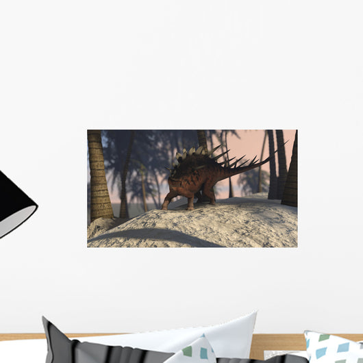 Kentrosaurus Roaming Tropical Setting Wall Decal Design 2