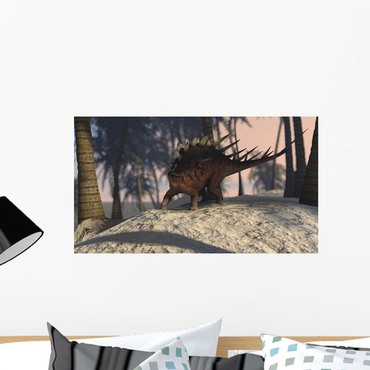Kentrosaurus Roaming Tropical Setting Wall Decal Design 2