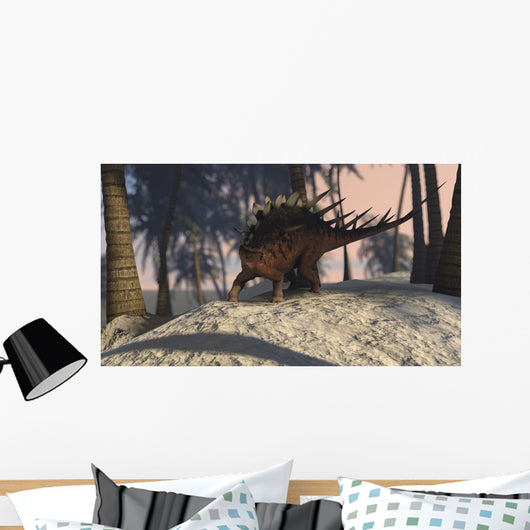 Kentrosaurus Roaming Tropical Setting Wall Decal Design 2