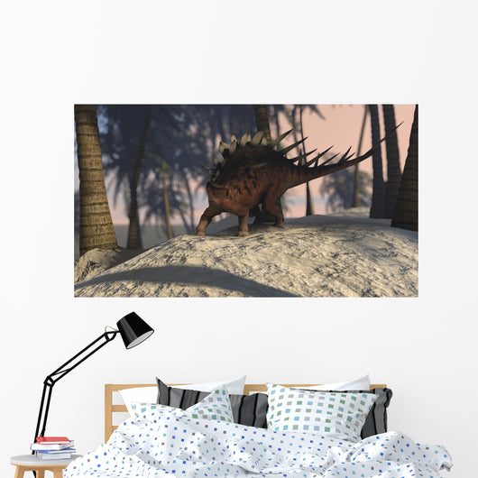 Kentrosaurus Roaming Tropical Setting Wall Decal Design 2