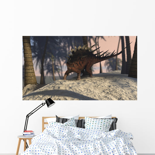 Kentrosaurus Roaming Tropical Setting Wall Decal Design 2