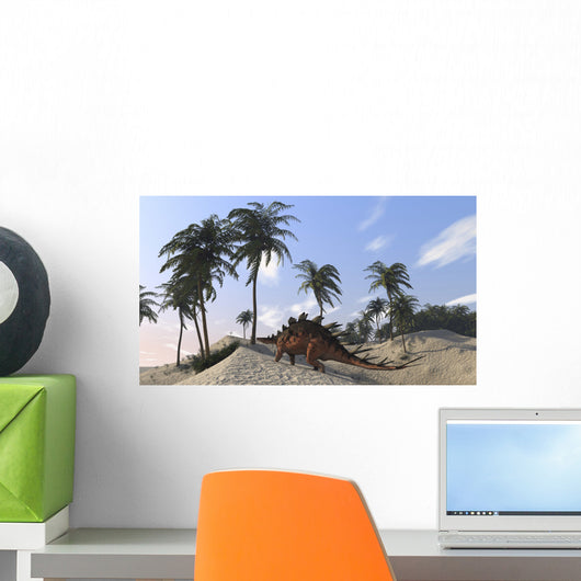 Kentrosaurus Roaming Tropical Setting Wall Decal Design 1