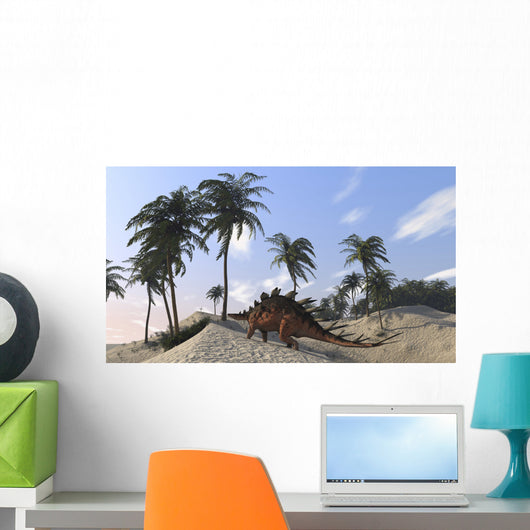 Kentrosaurus Roaming Tropical Setting Wall Decal Design 1