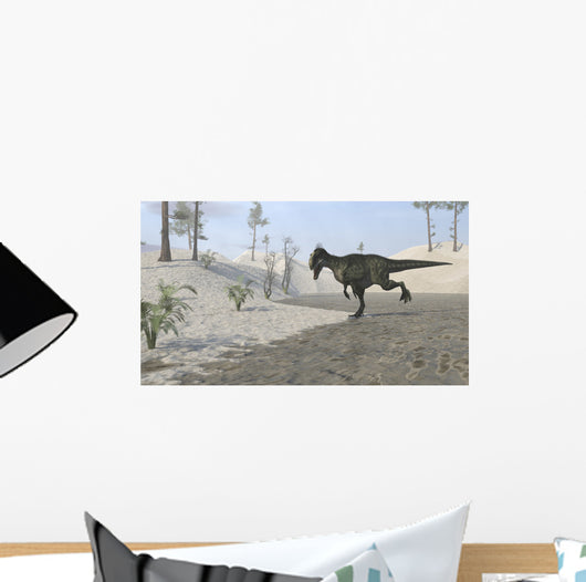 Monolophosaurus Running across Desert Wall Decal
